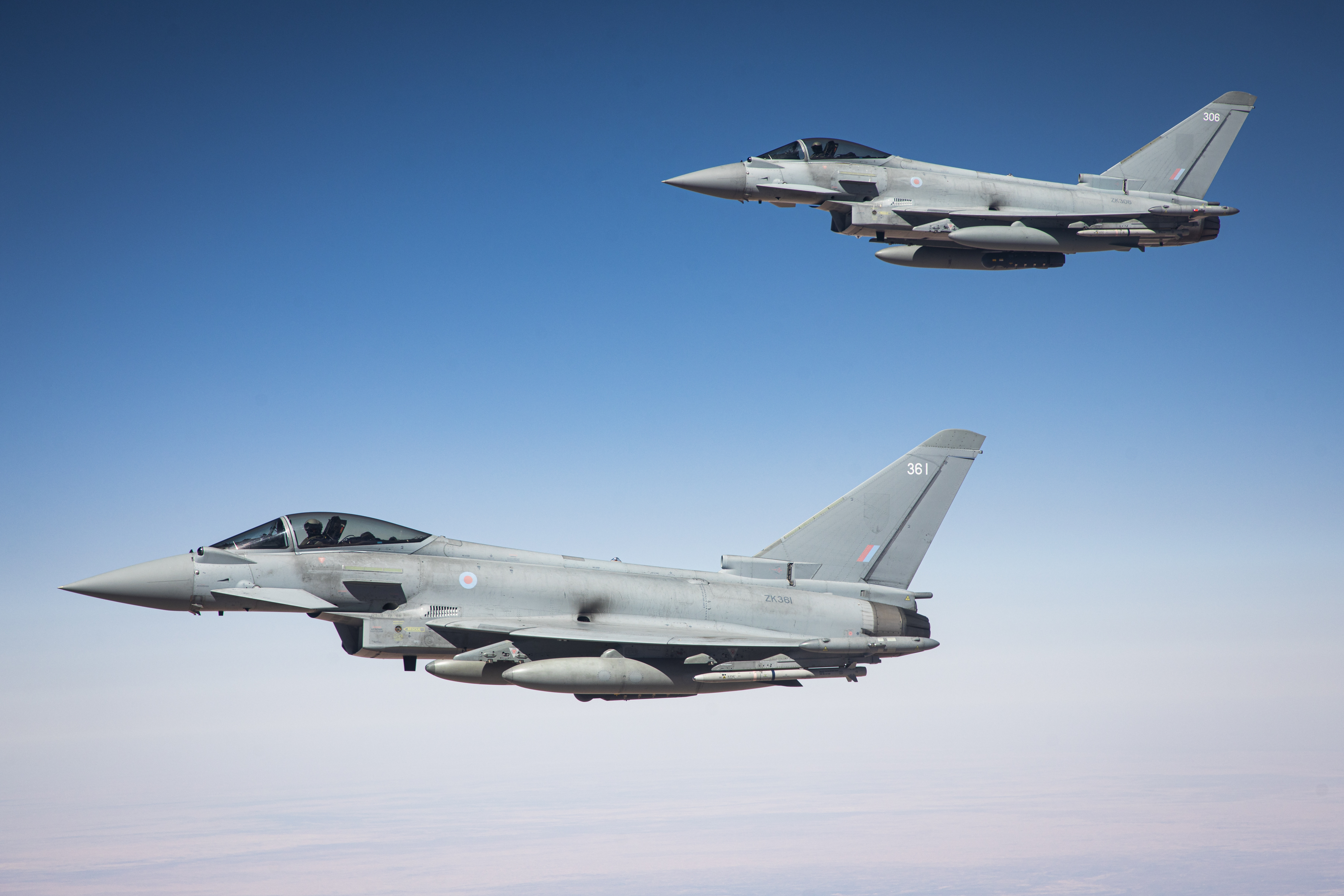 Typhoons in flight.